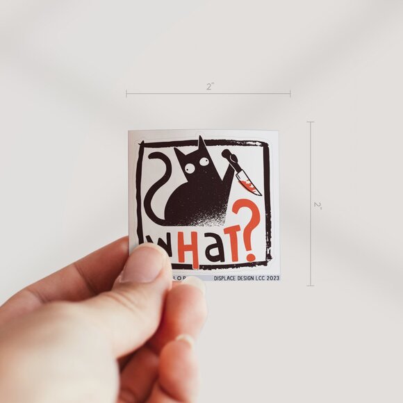 3pc - WHAT? Black Cat Sticker Decal Pack – Tumbler, Laptop - Picture 2 of 8